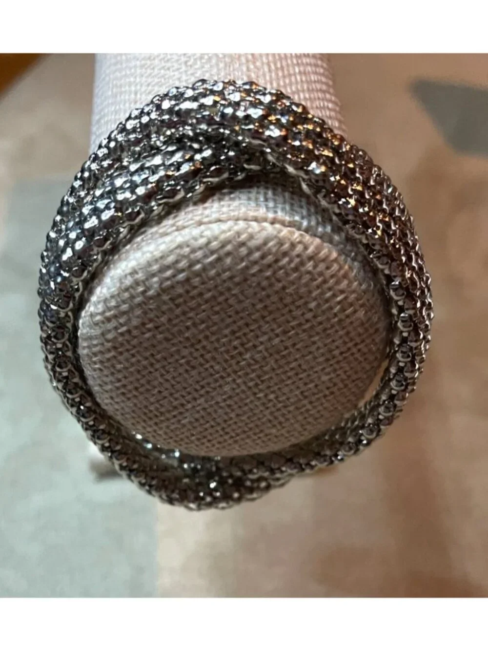 Express Twisted Mesh Stretch Intertwined Silver Toned Bracelet Vintage Y2K